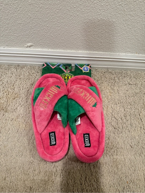 Shoes - Wicked Women's Pink & Green Plush Slippers